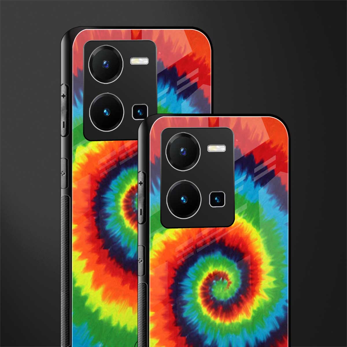 tie and dye back phone cover | glass case for vivo y35 4g
