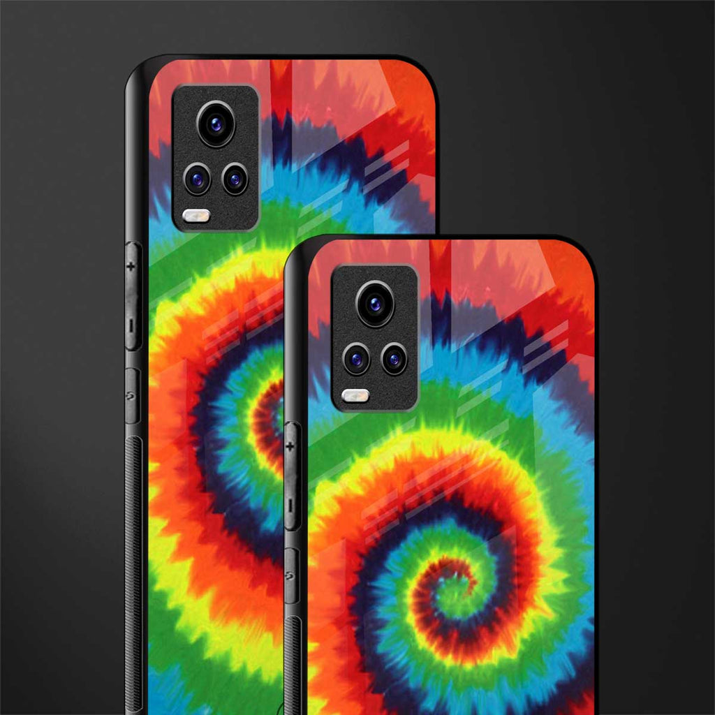 tie and dye back phone cover | glass case for vivo v21e 4g