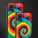 tie and dye back phone cover | glass case for vivo v21e 4g