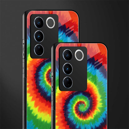 tie and dye back phone cover | glass case for vivo v27 pro 5g