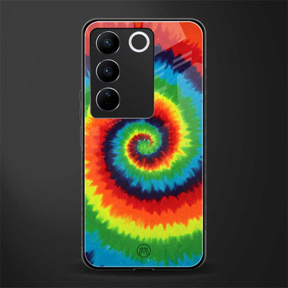 tie and dye back phone cover | glass case for vivo v27 pro 5g