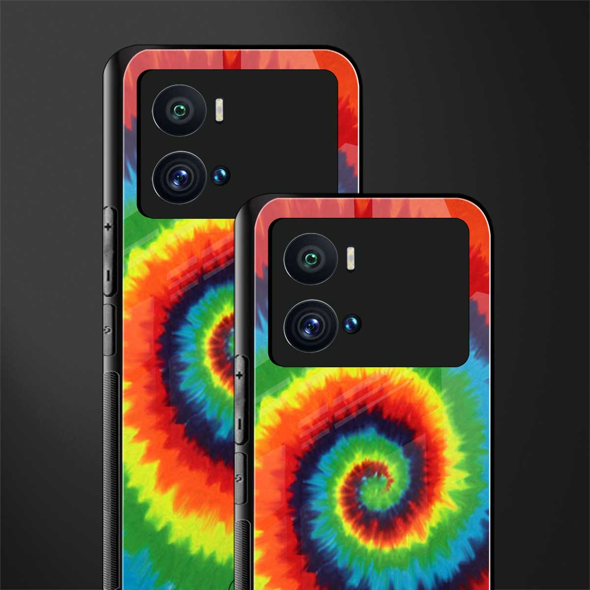 tie and dye back phone cover | glass case for iQOO 9 Pro