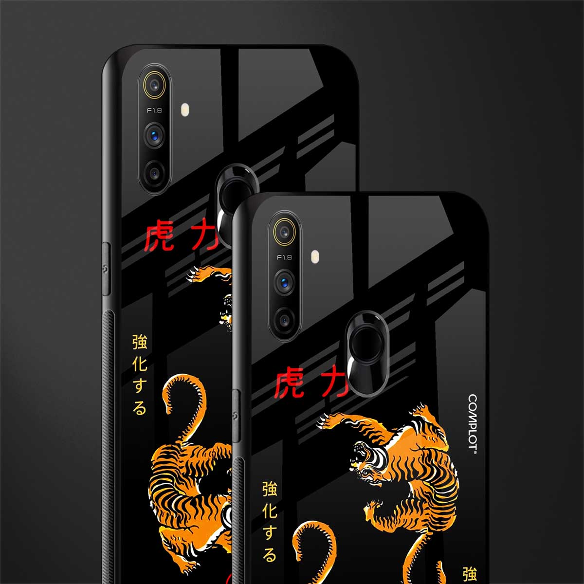tigers black glass case for realme narzo 20a image-2