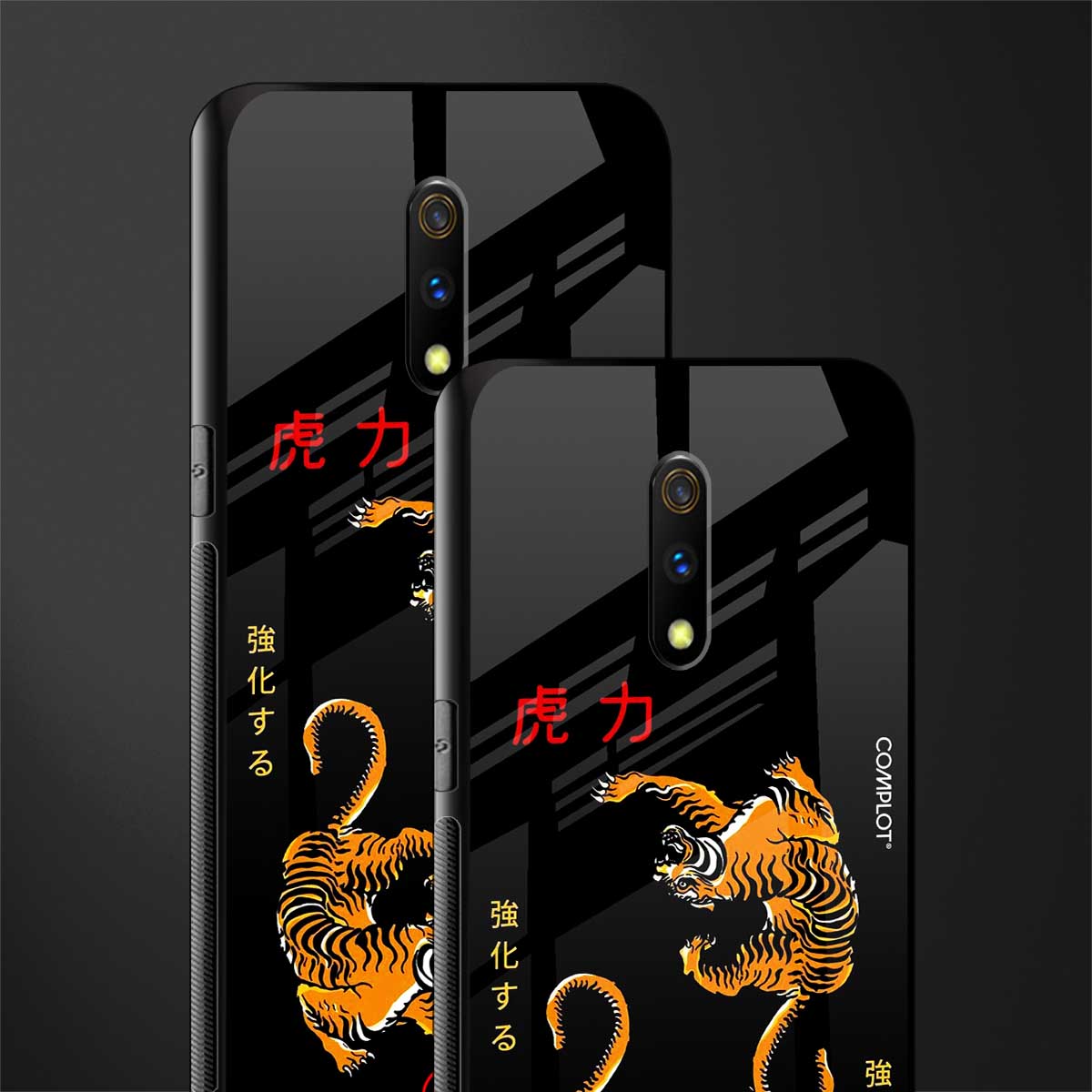 tigers black glass case for oppo k3 image-2