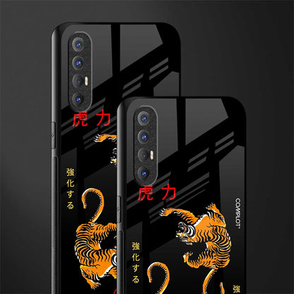 tigers black glass case for oppo reno 3 pro image-2