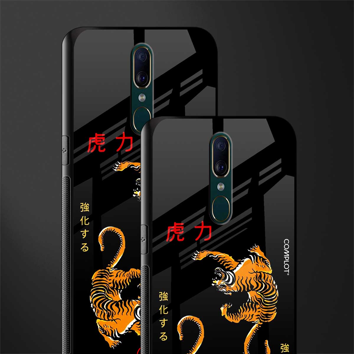 tigers black glass case for oppo a9 image-2