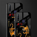 tigers black glass case for vivo z1 pro image-2