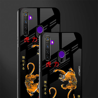 tigers black glass case for realme 5 pro image-2