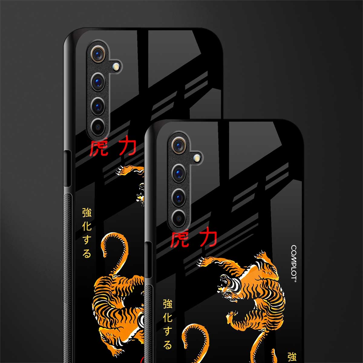 tigers black glass case for realme 6 pro image-2