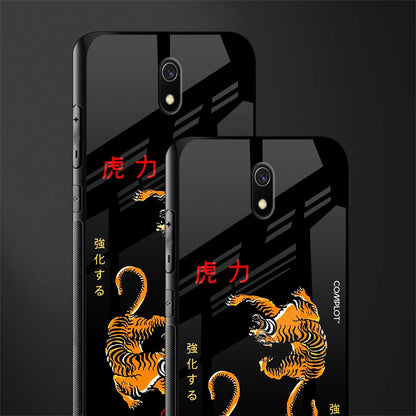 tigers black glass case for redmi 8a image-2