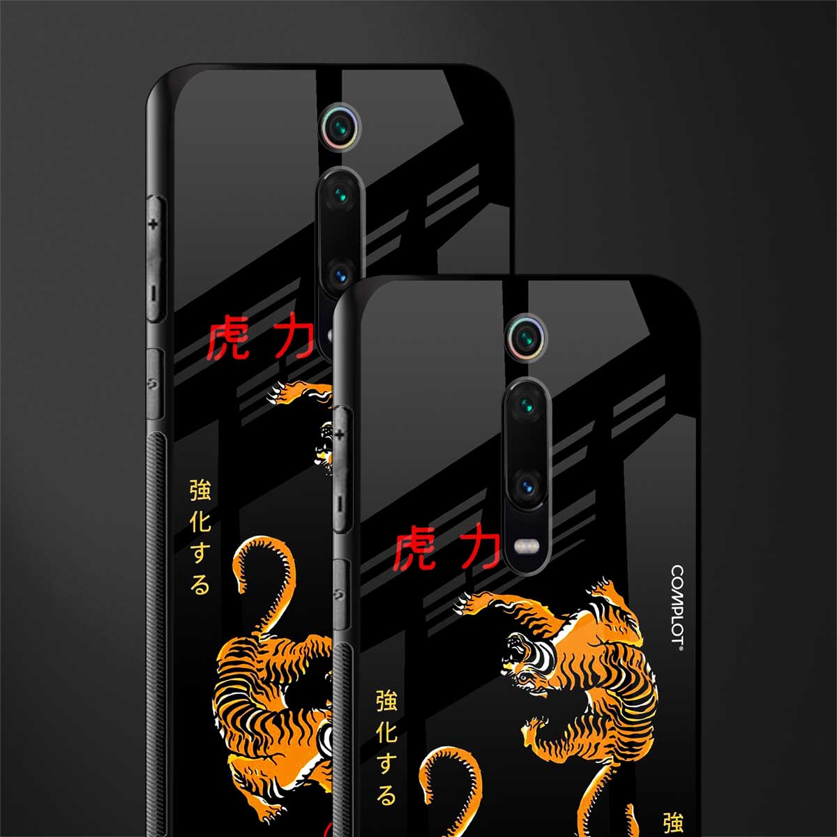 tigers black glass case for redmi k20 pro image-2