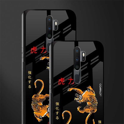 tigers black glass case for oppo a5 2020 image-2