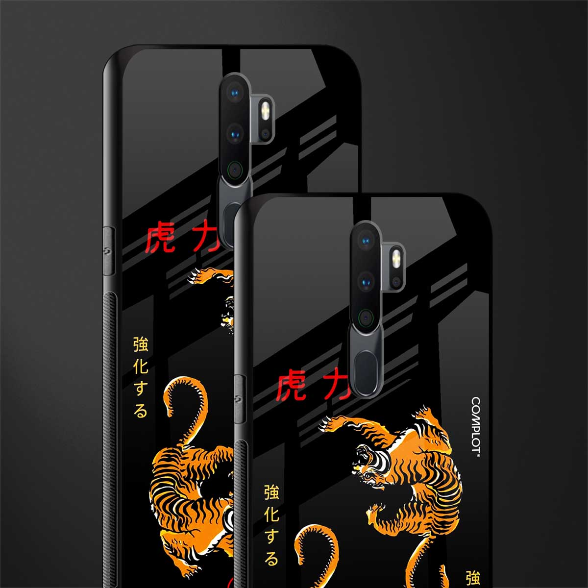 tigers black glass case for oppo a9 2020 image-2