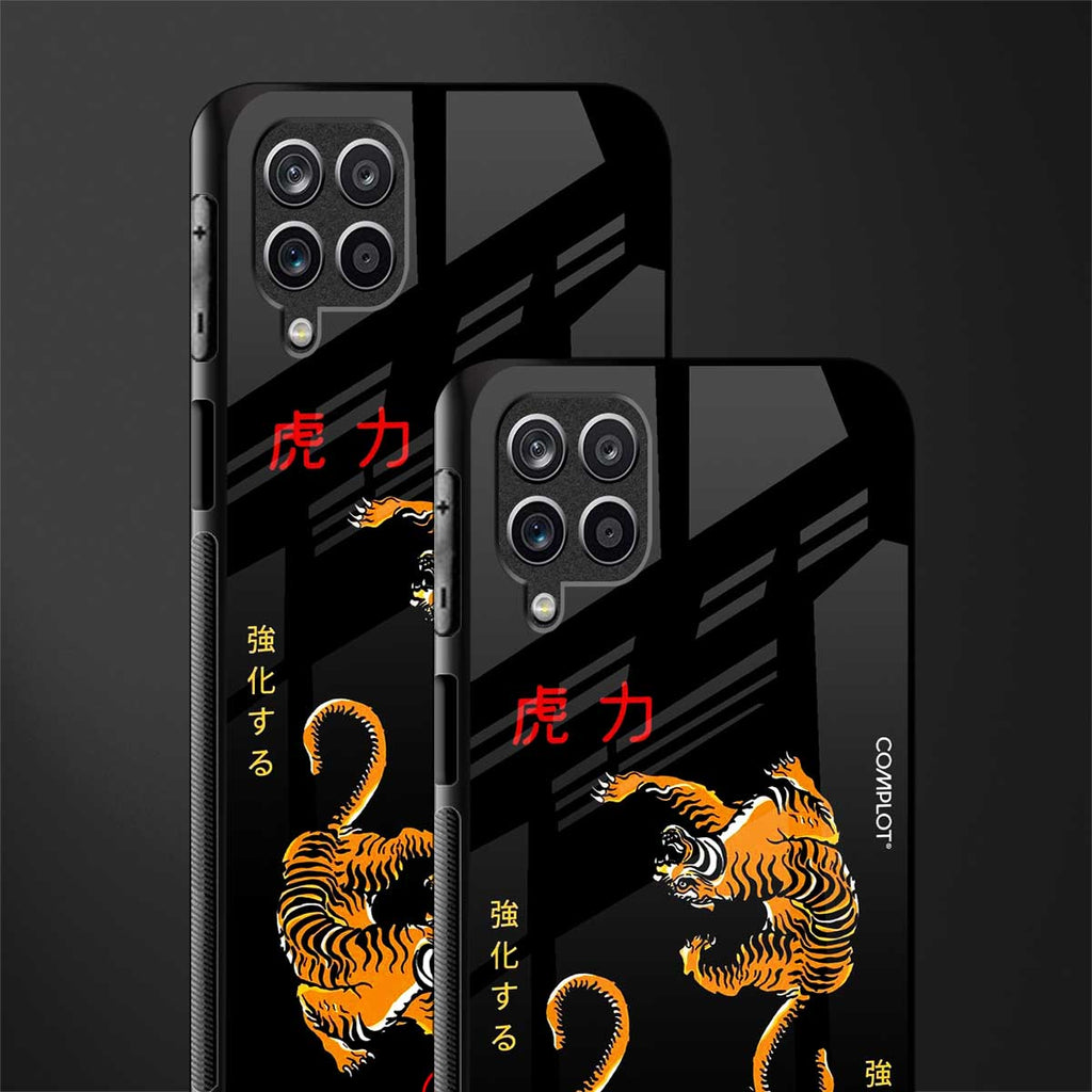 tigers black back phone cover | glass case for samsung galaxy a22 4g