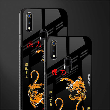 tigers black glass case for realme 3 pro image-2