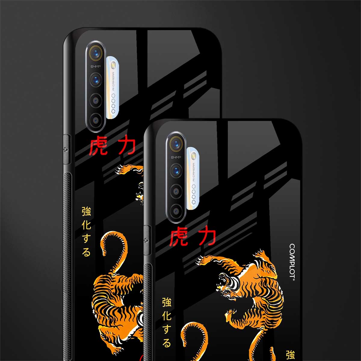 tigers black glass case for realme xt image-2