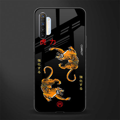 tigers black glass case for realme x2 image