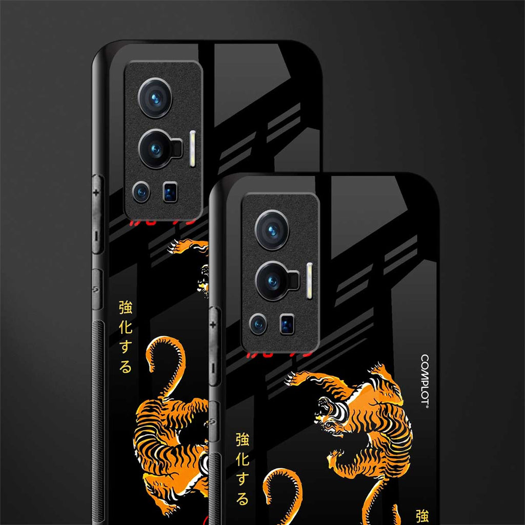 tigers black glass case for vivo x70 pro image-2