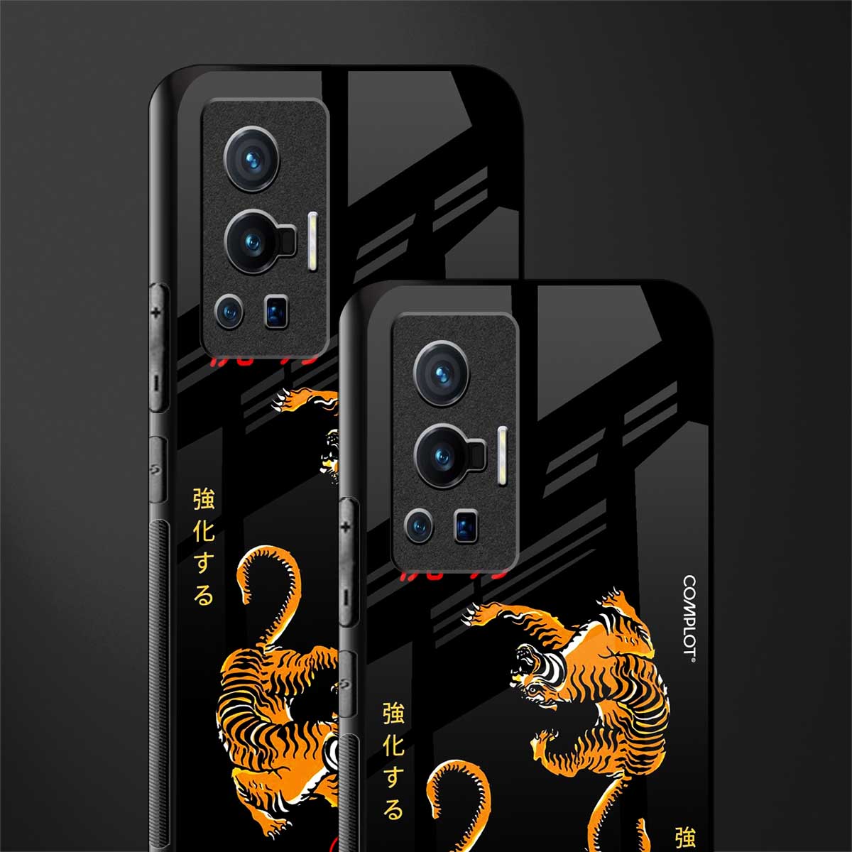 tigers black glass case for vivo x70 pro image-2