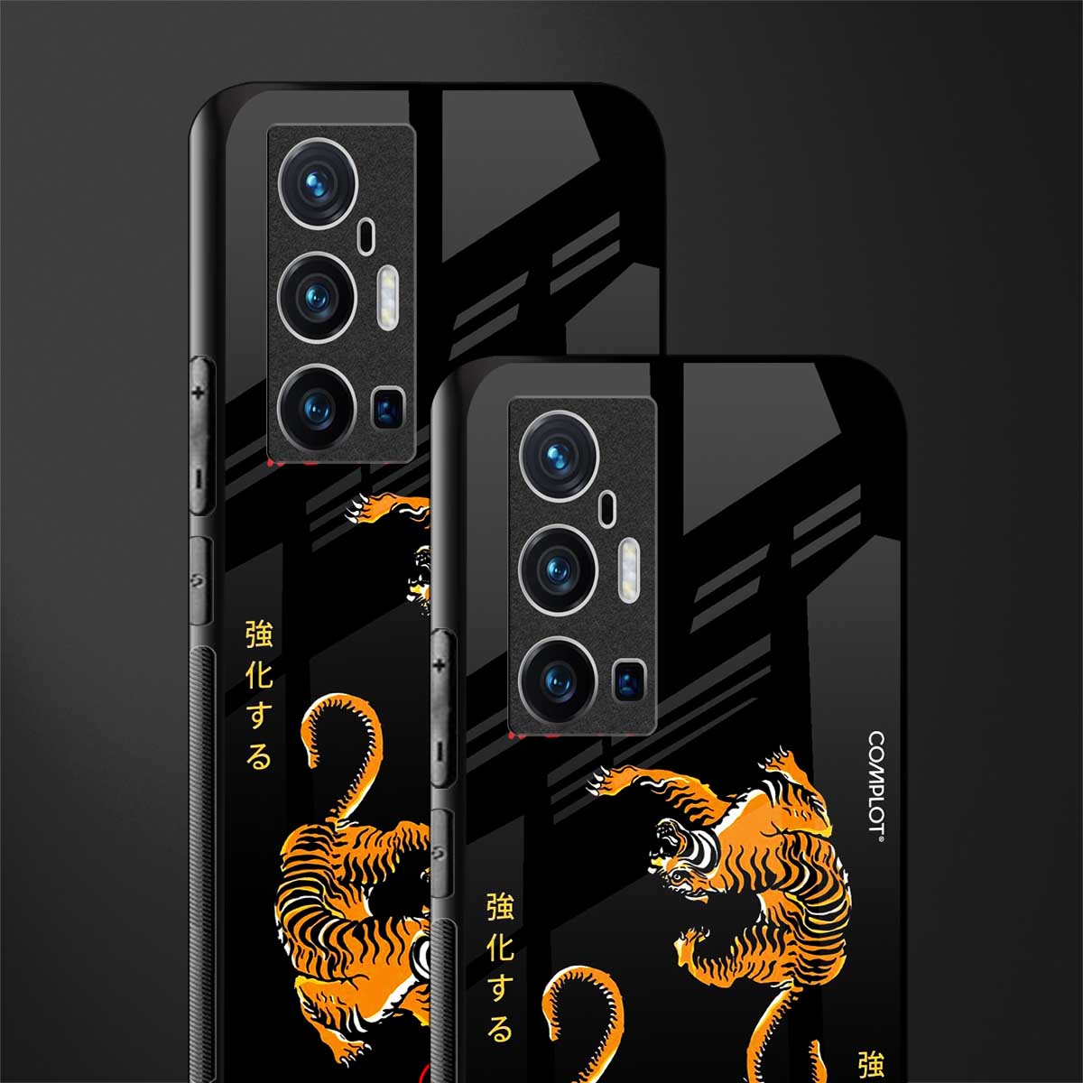 tigers black glass case for vivo x70 pro plus image-2