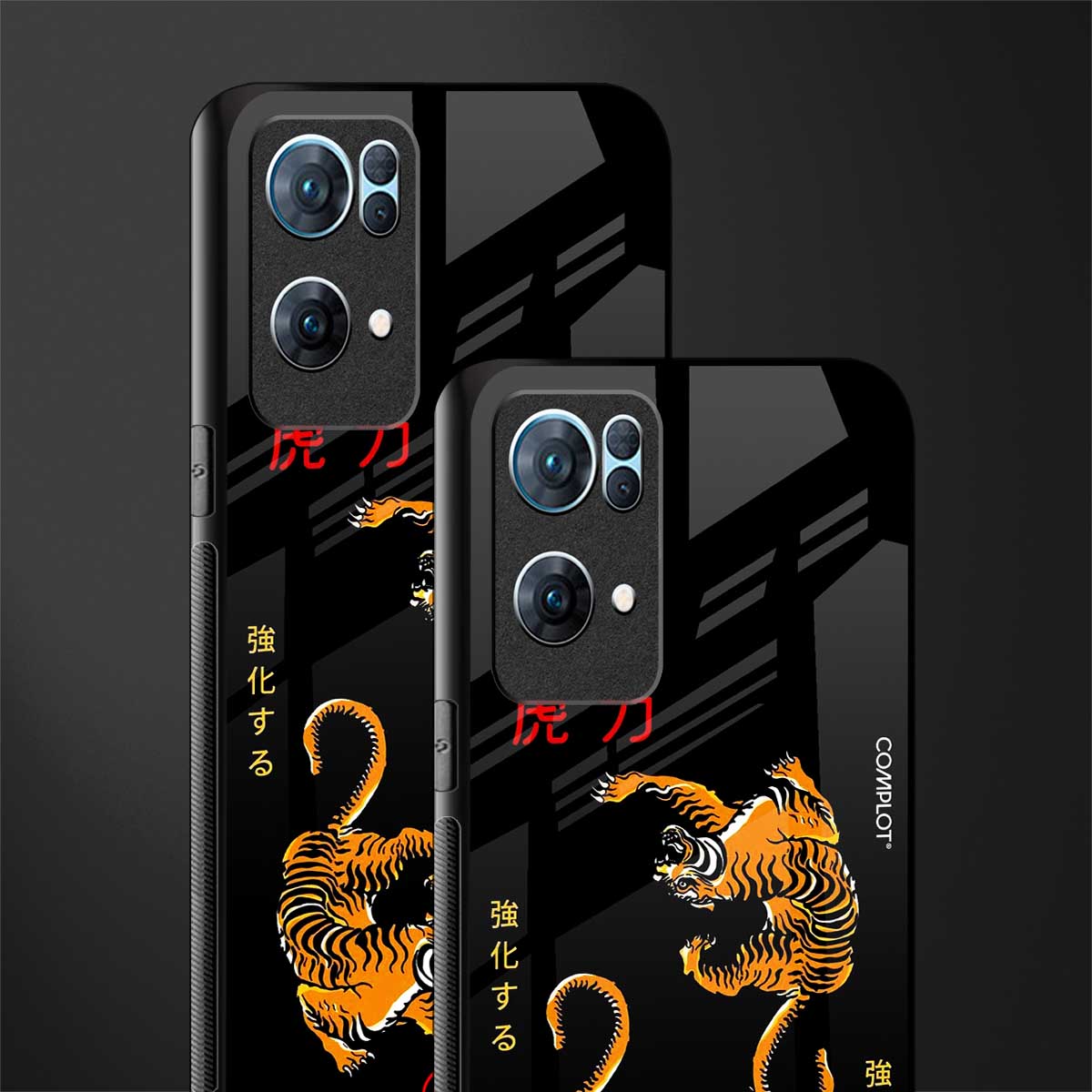 tigers black glass case for oppo reno7 pro 5g image-2