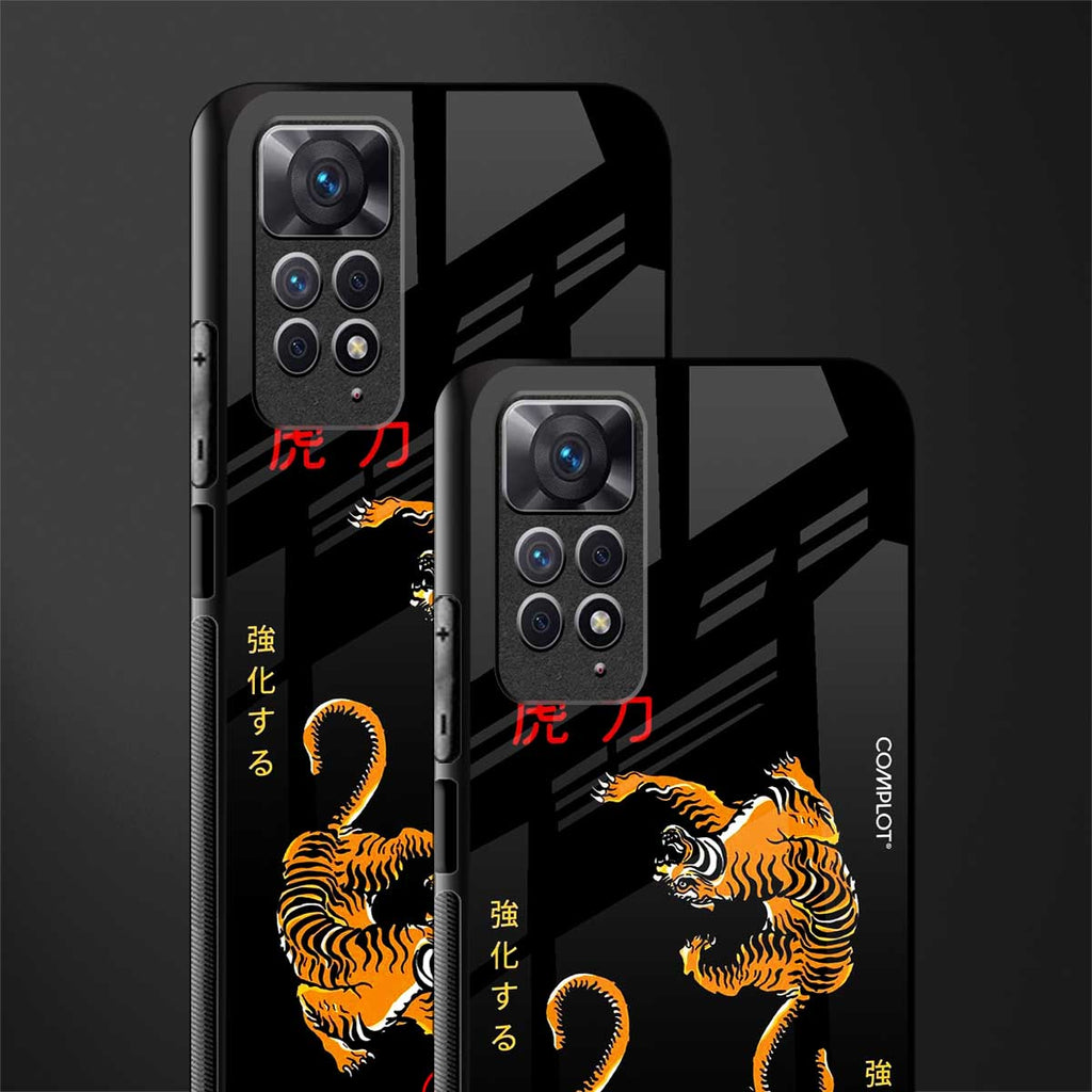 tigers black glass case for redmi note 11 image-2