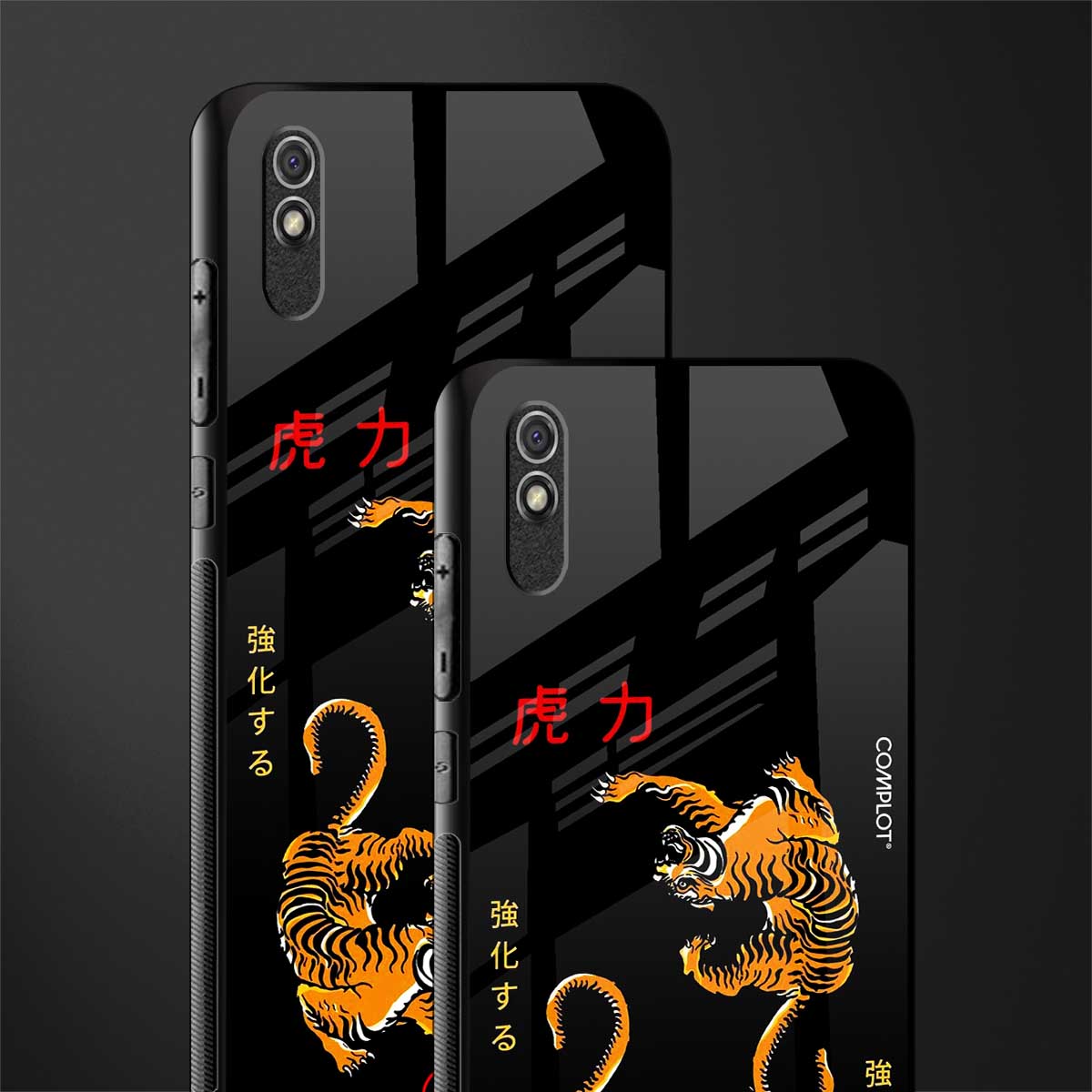 tigers black glass case for redmi 9i image-2