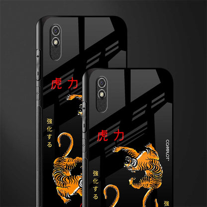 tigers black glass case for redmi 9i image-2