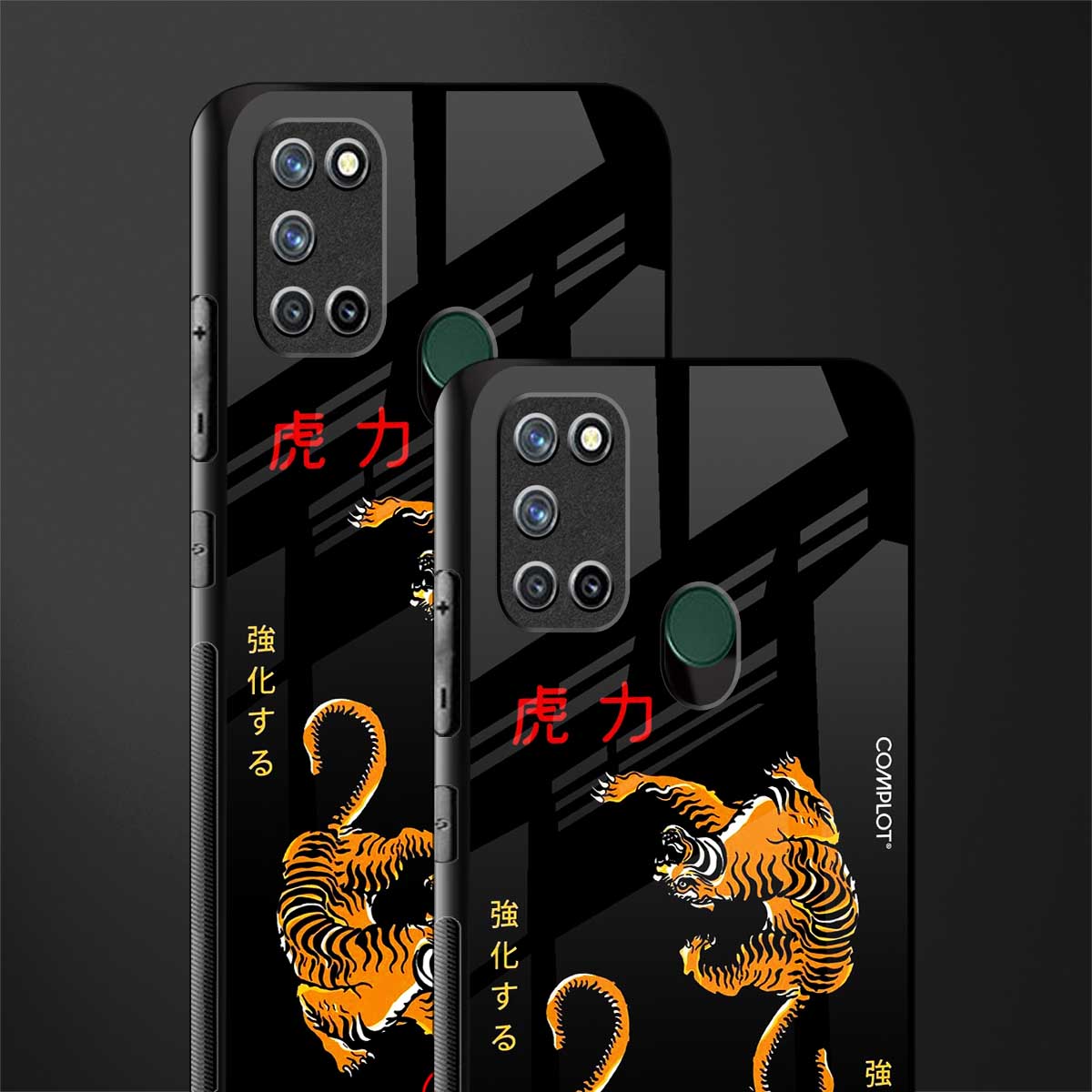 tigers black glass case for realme 7i image-2