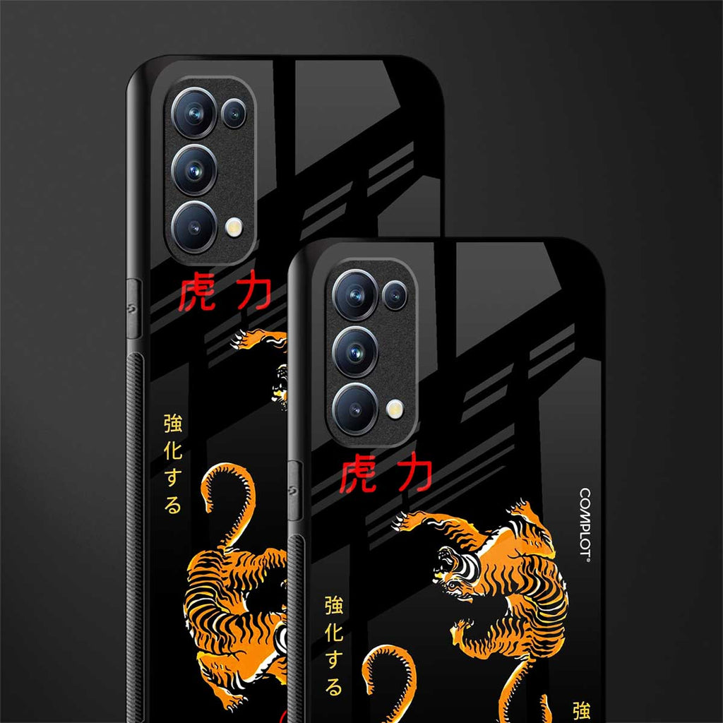 tigers black glass case for oppo reno 5 pro image-2