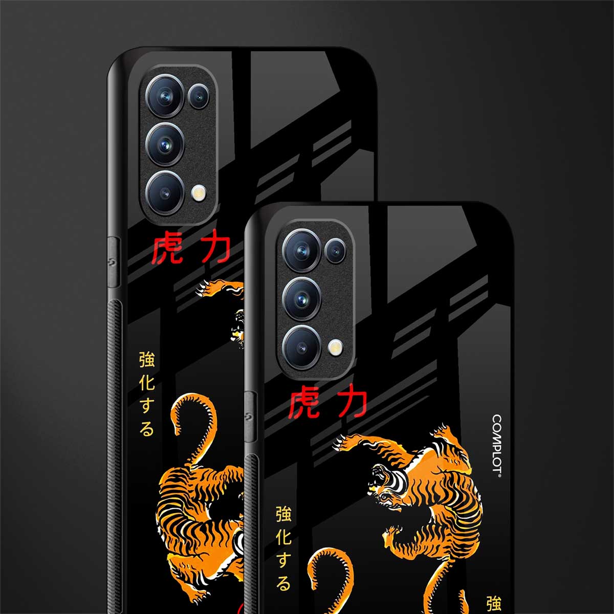 tigers black glass case for oppo reno 5 pro image-2