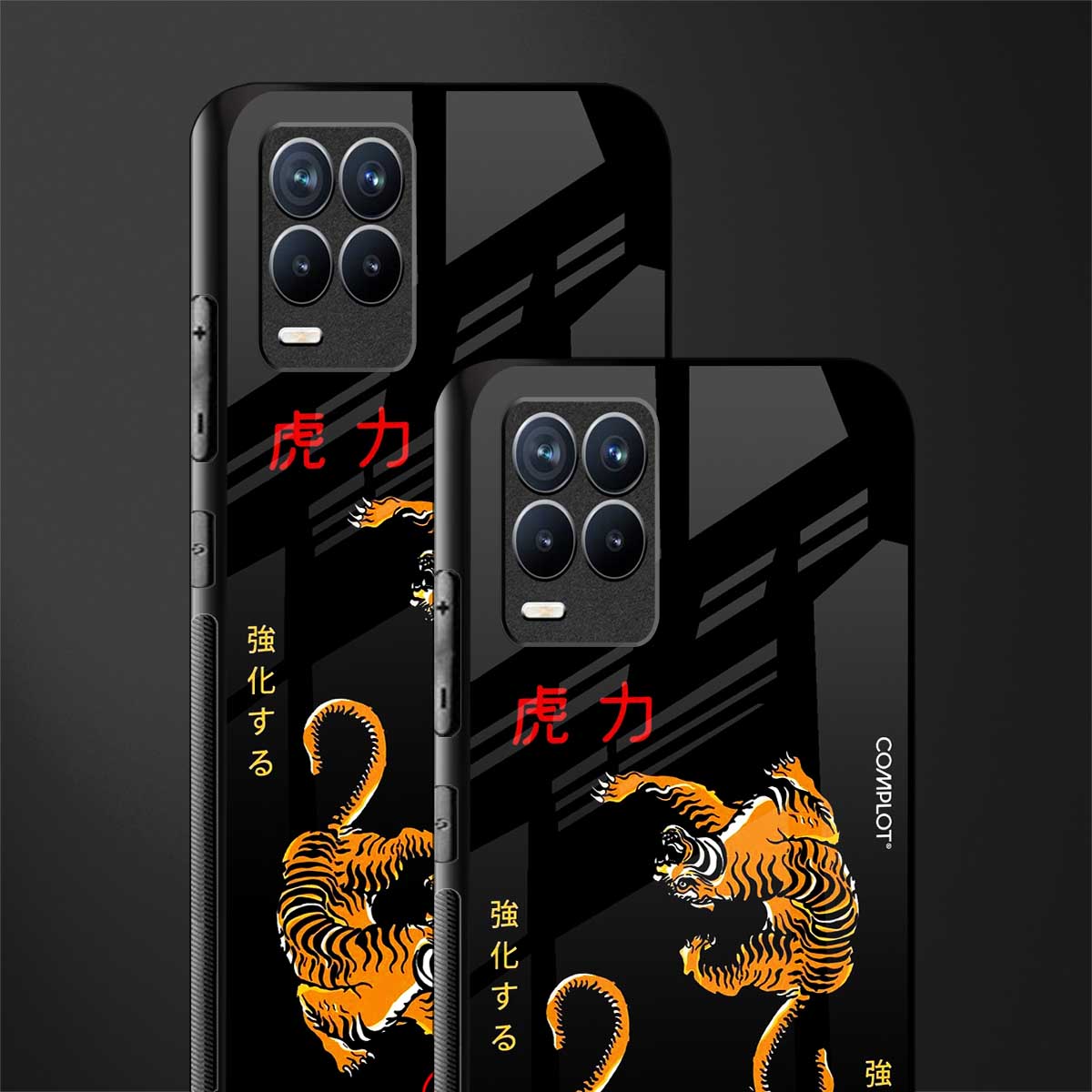 tigers black glass case for realme 8 4g image-2
