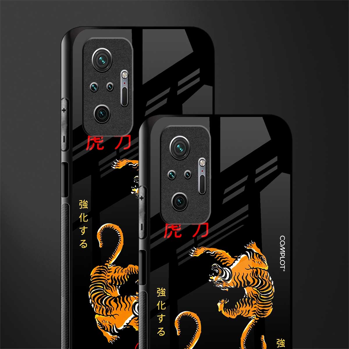 tigers black glass case for redmi note 10 pro max image-2