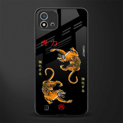 tigers black glass case for realme c20 image