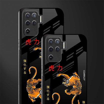 tigers black glass case for oppo f19 pro image-2