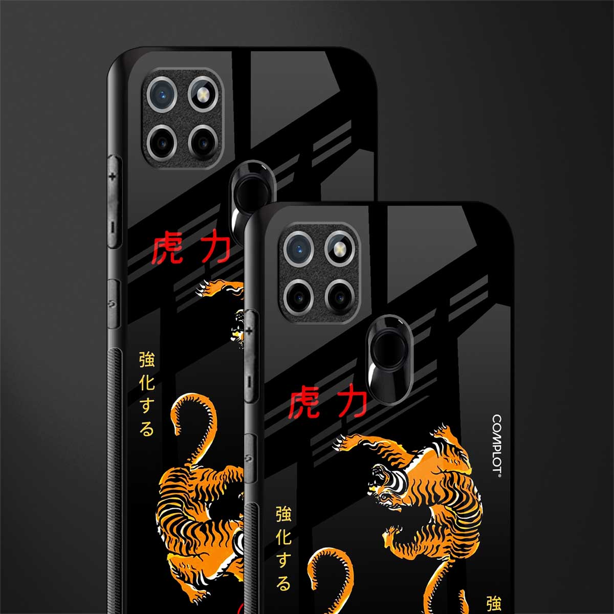 tigers black glass case for realme c21 image-2