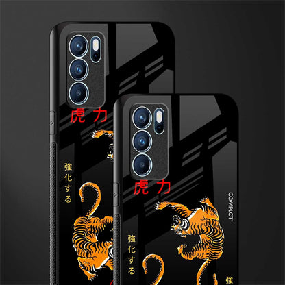 tigers black glass case for oppo reno6 pro 5g image-2