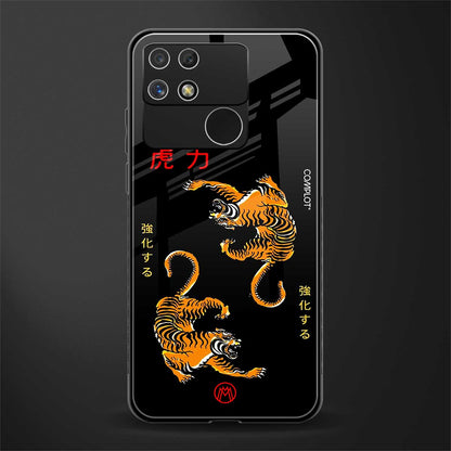 tigers black back phone cover | glass case for realme narzo 50a