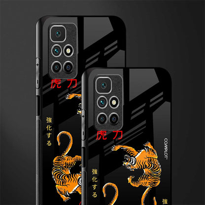 tigers black glass case for redmi 10 prime image-2