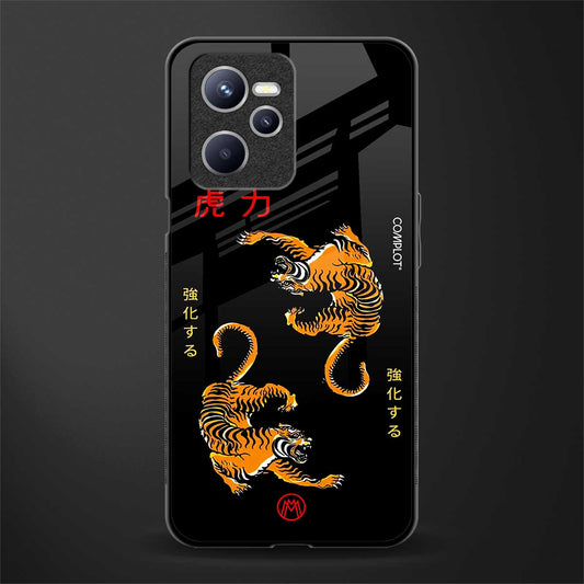 tigers black glass case for realme c35 image