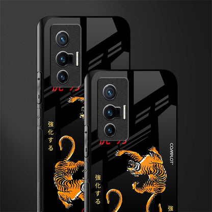 tigers black glass case for vivo x70 image-2