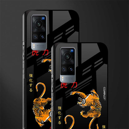 tigers black glass case for vivo x60 image-2