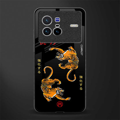 tigers black glass case for vivo x80 image