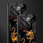 tigers black back phone cover | glass case for oneplus 10t