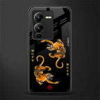 tigers black back phone cover | glass case for vivo v25 pro 5g