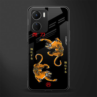 tigers black back phone cover | glass case for vivo y16