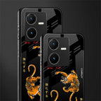 tigers black back phone cover | glass case for vivo y22