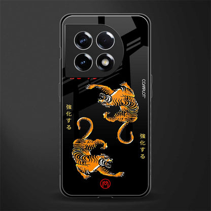 tigers black back phone cover | glass case for oneplus 11