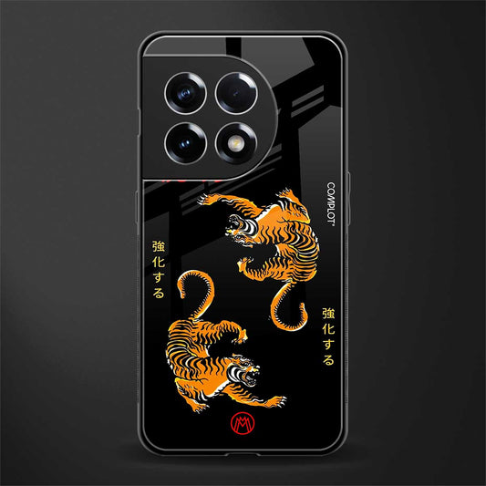 tigers black back phone cover | glass case for oneplus 11r