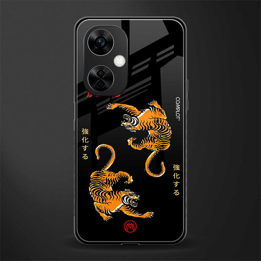 tigers black back phone cover | glass case for oneplus nord ce 3 lite